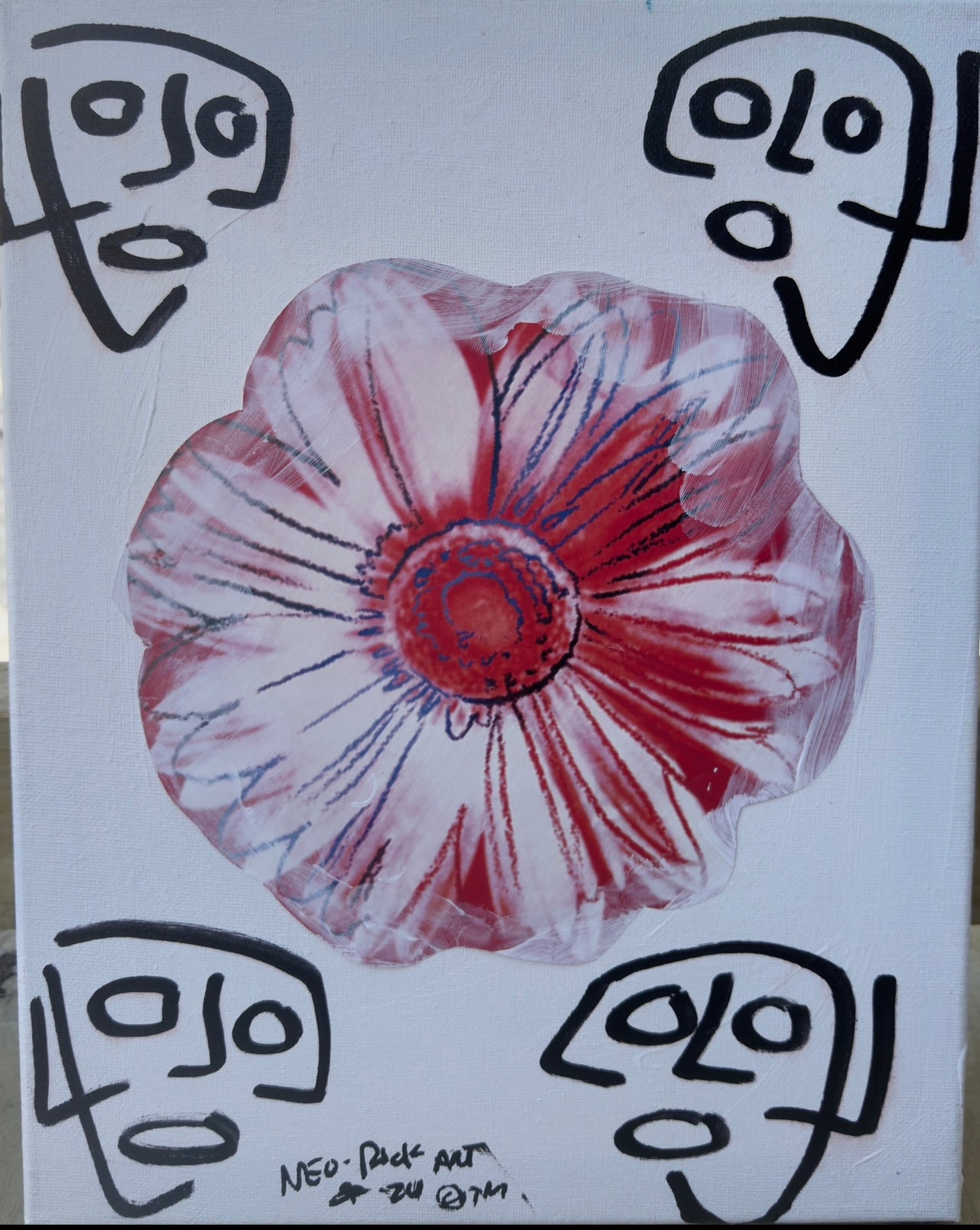 “4 faces and a flower”